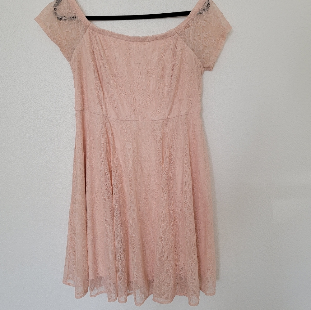 Torrid Pink Lace Knee Length Dress Sz 12